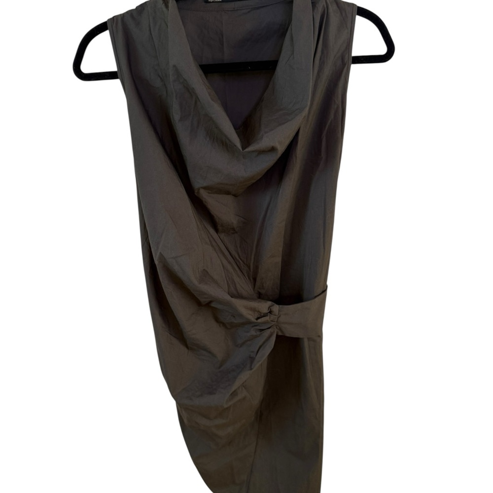 All Saints Khaki Edyen Belted Wrap Dress in Dark Green